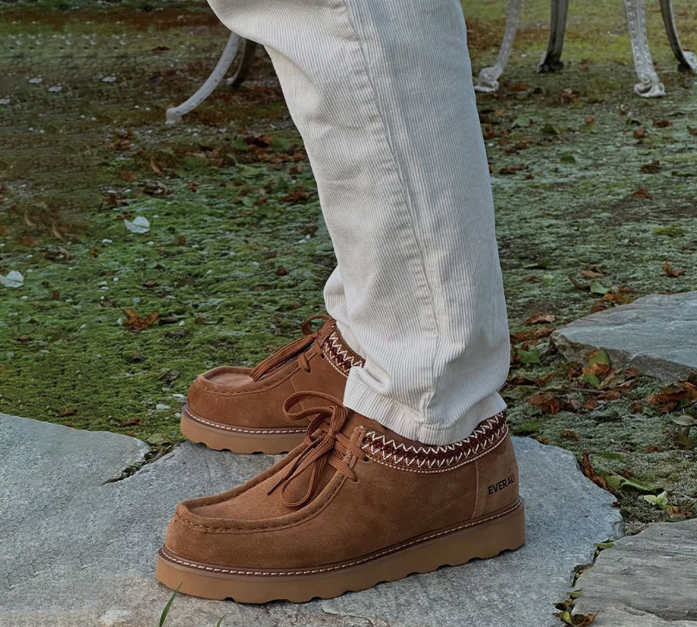 EVERAU® Men Leather Lace Up Casual Shoes Madison EVERAU