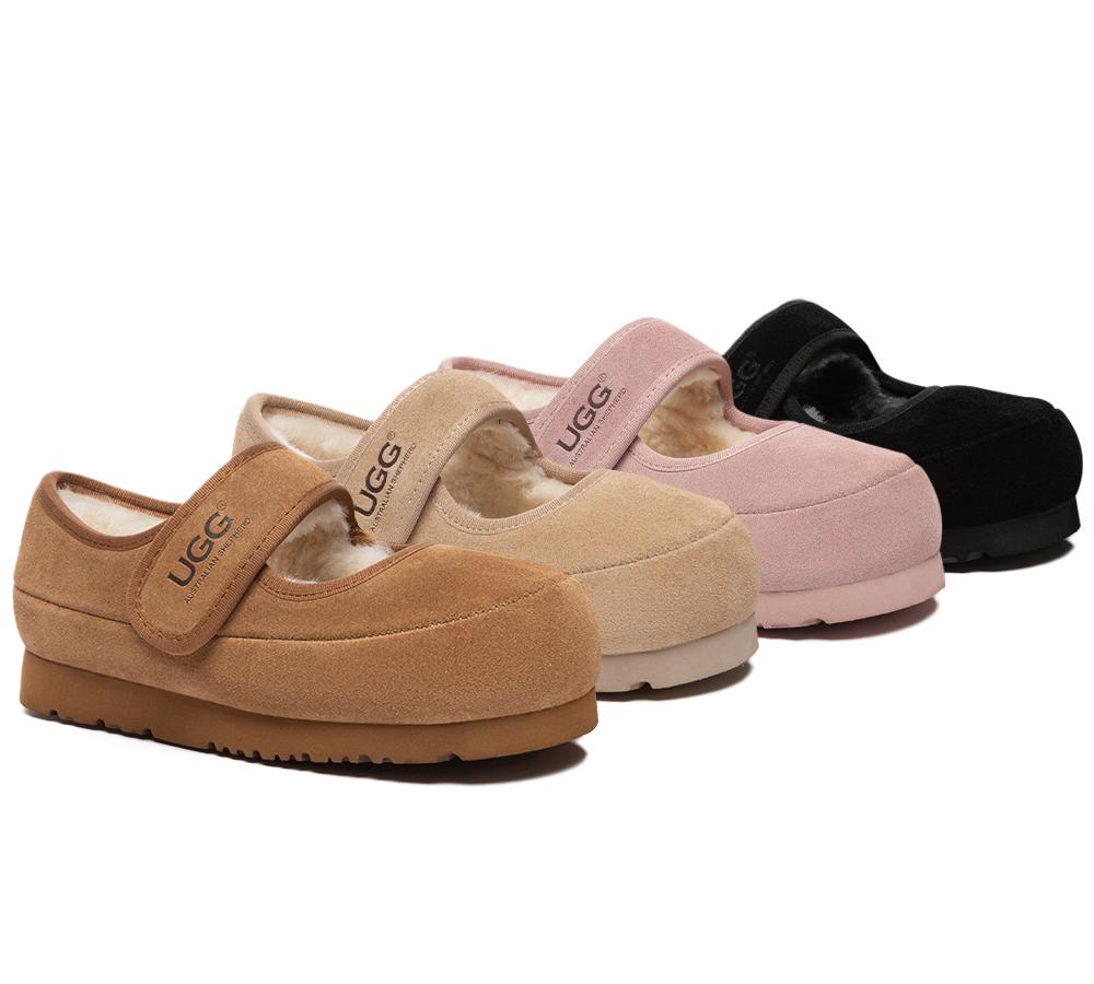 AUSTRALIAN SHEPHERD® UGG Slippers Kids Adjustable Strap Mary Jane Millie UGG AUSTRALIAN SHEPHERD