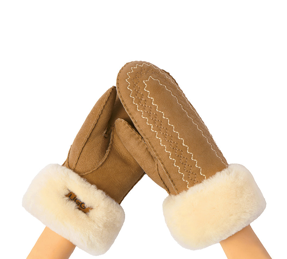 AUSTRALIAN SHEPHERD® Fluffy Sheepskin Wool Mittens Nuttoa UGG AUSTRALIAN SHEPHERD