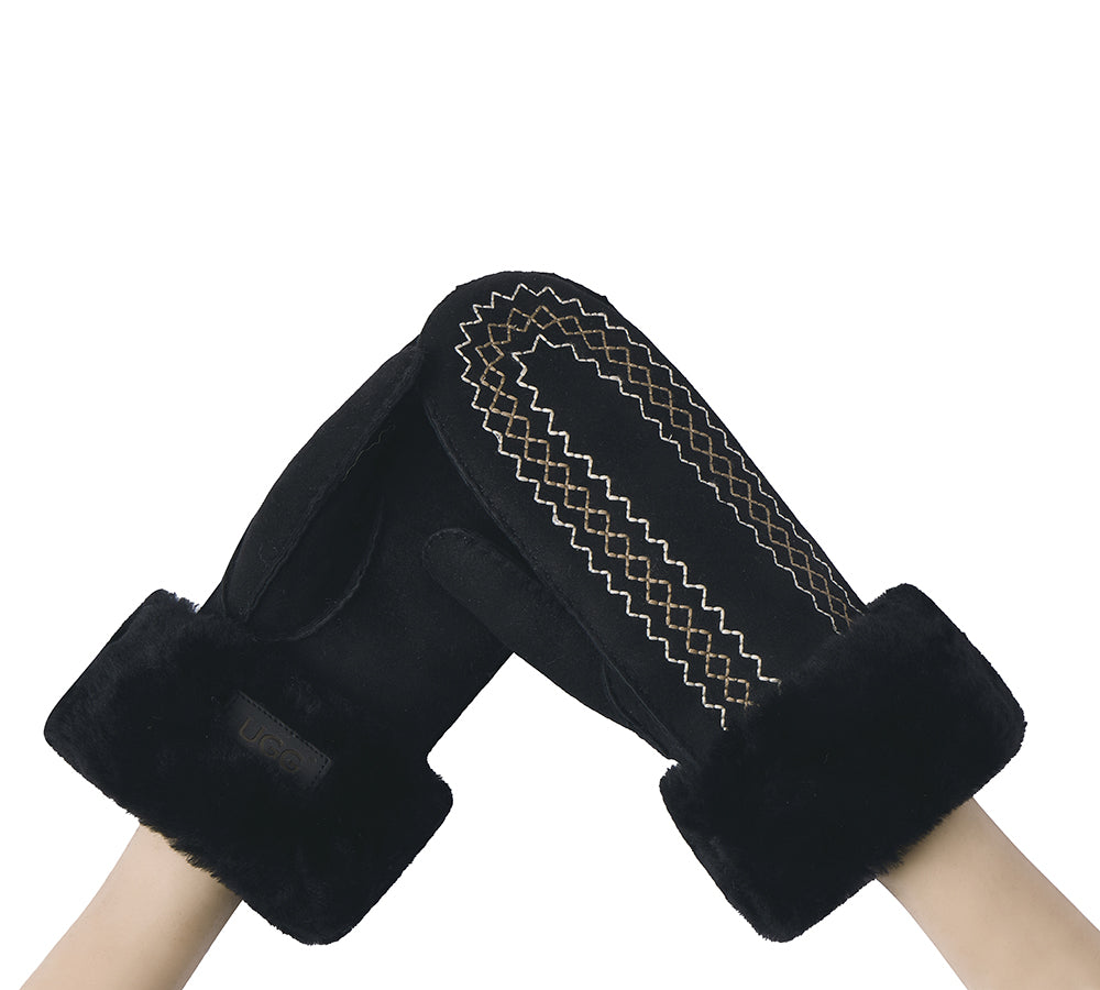AUSTRALIAN SHEPHERD® Fluffy Sheepskin Wool Mittens Nuttoa UGG AUSTRALIAN SHEPHERD