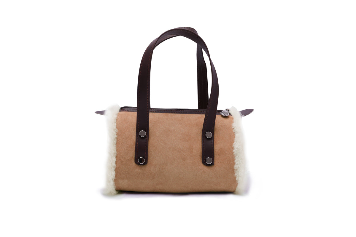 Women Small Hand Carry Zip Barrell Bag