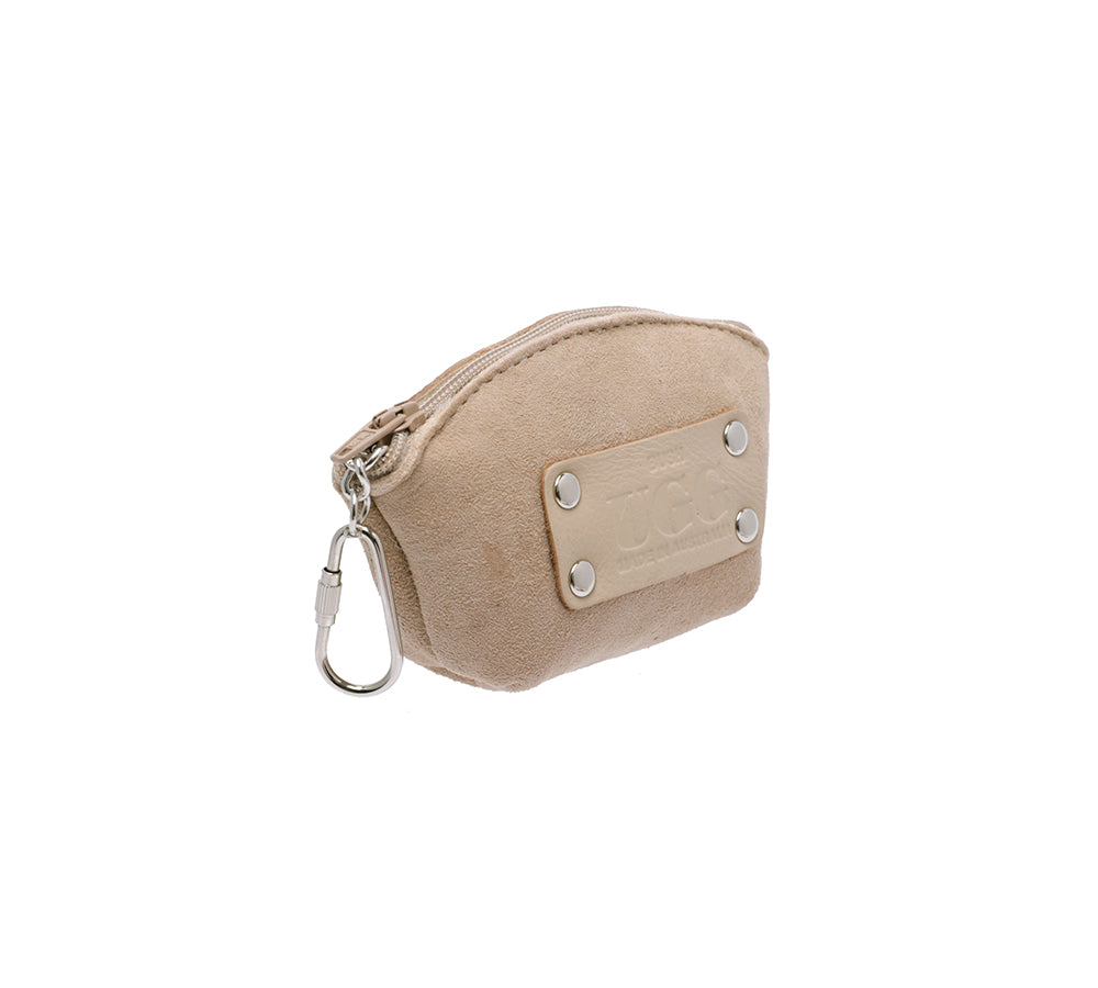 Sheepskin Wool Coin Zip Purse With Key Ring - UGG EXPRESS