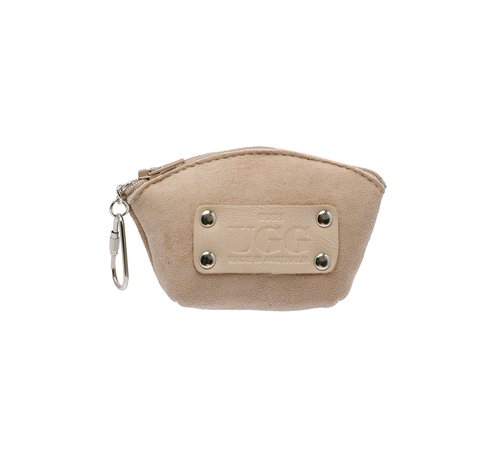 Sheepskin Wool Coin Zip Purse With Key Ring - UGG EXPRESS