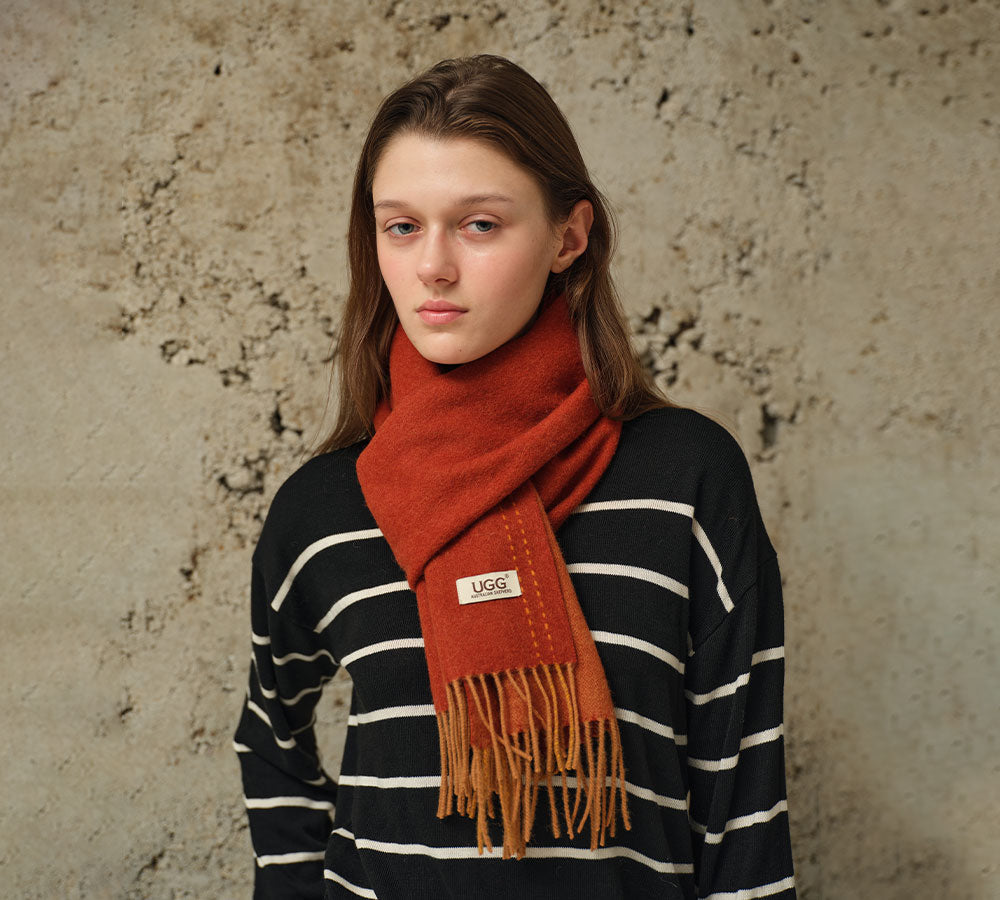 AUSTRALIAN SHEPHERDยฎ 100% Wool Plain Scarf Rasora UGG AUSTRALIAN SHEPHERD