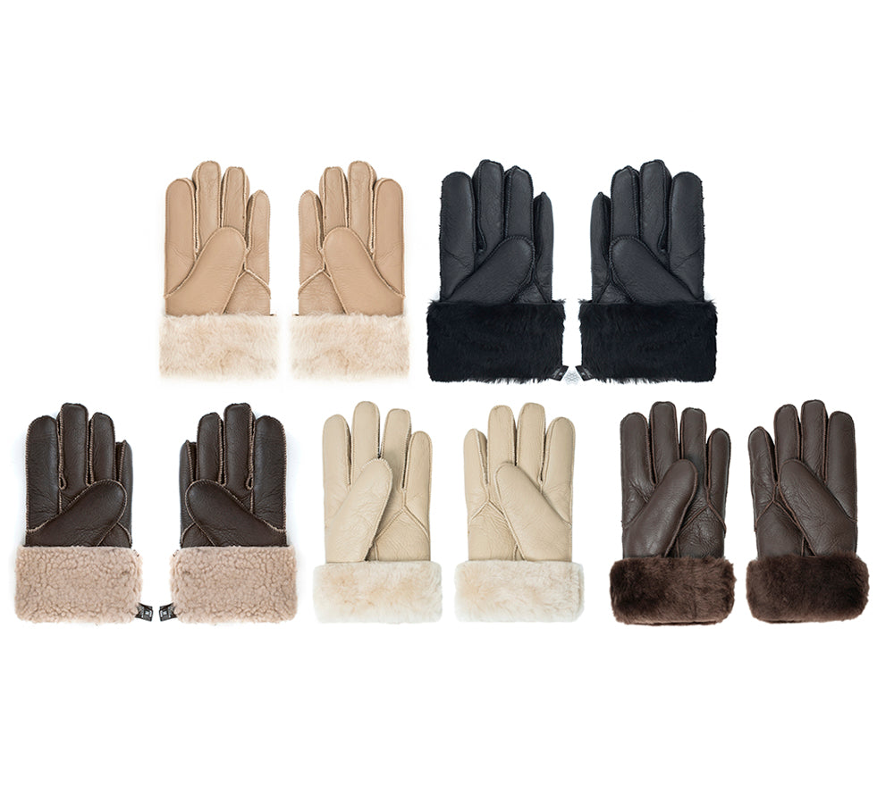 AUSTRALIAN SHEPHERD® Leather Fluffy Stitching Gloves UGG AUSTRALIAN SHEPHERD