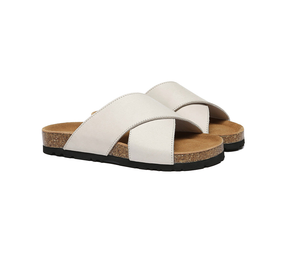 EVERAU® Women Slides Leather Crossover Croia