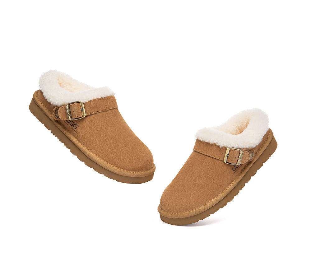 AUSTRALIAN SHEPHERD® UGG Slippers Sheepskin Wool Adjustable Strap Ankle Trim Pulsey UGG AUSTRALIAN SHEPHERD