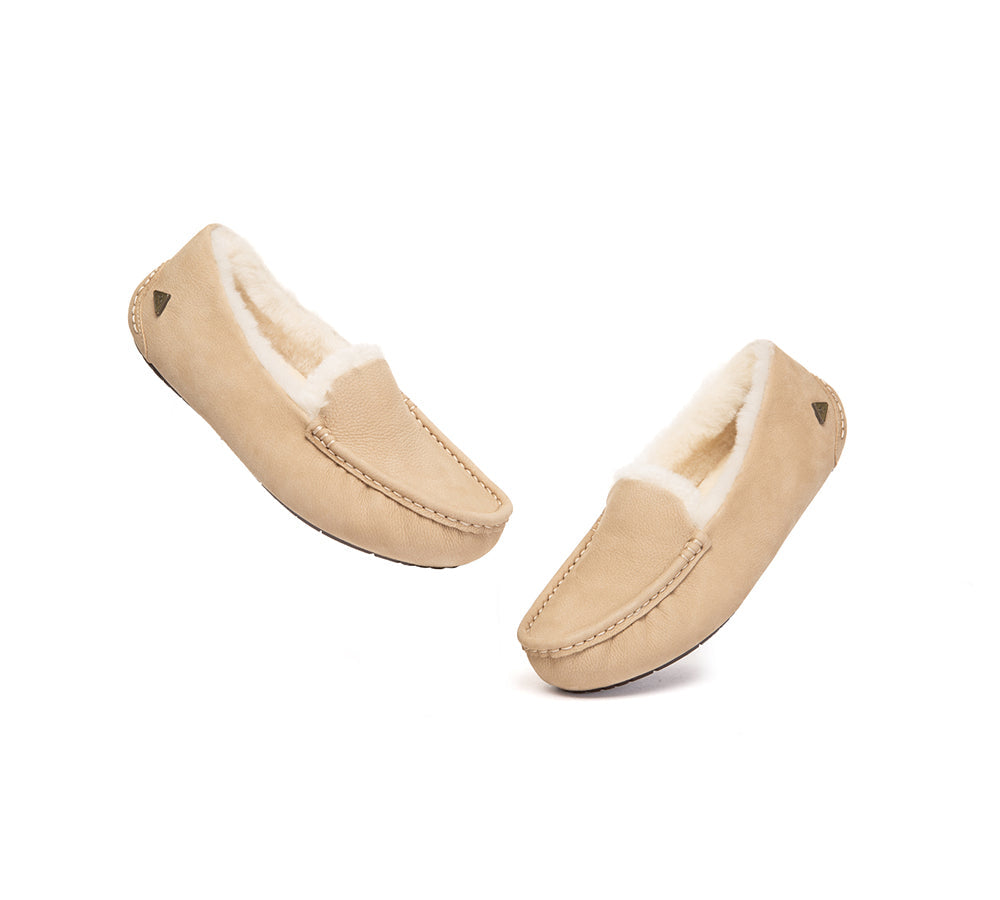 EVERAU® UGG Slippers Sheepskin Wool Moccasin Loafers Pielet EVERAU