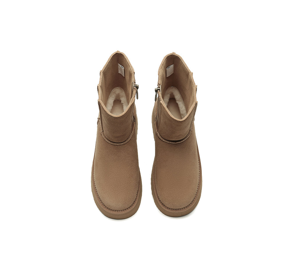 UGG EVERAU® UGG Boots Short Zipper Chunky Platform Yuana