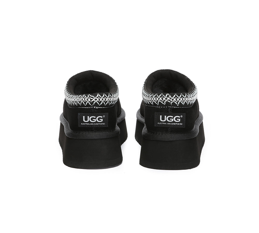 AUSTRALIAN SHEPHERD® UGG Slippers Sheepskin Wool Ankle Platform Tazzy Hippie - UGG EXPRESS