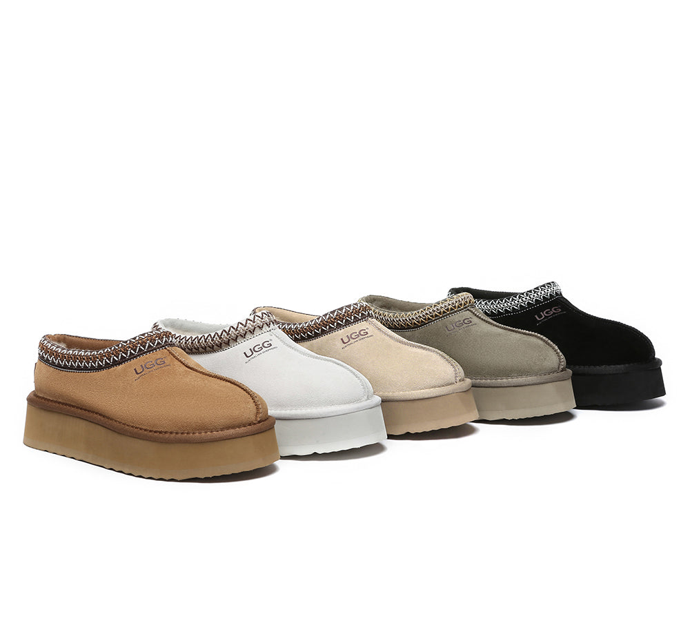 AUSTRALIAN SHEPHERD® UGG Slippers Sheepskin Wool Ankle Platform Tazzy Hippie - UGG EXPRESS