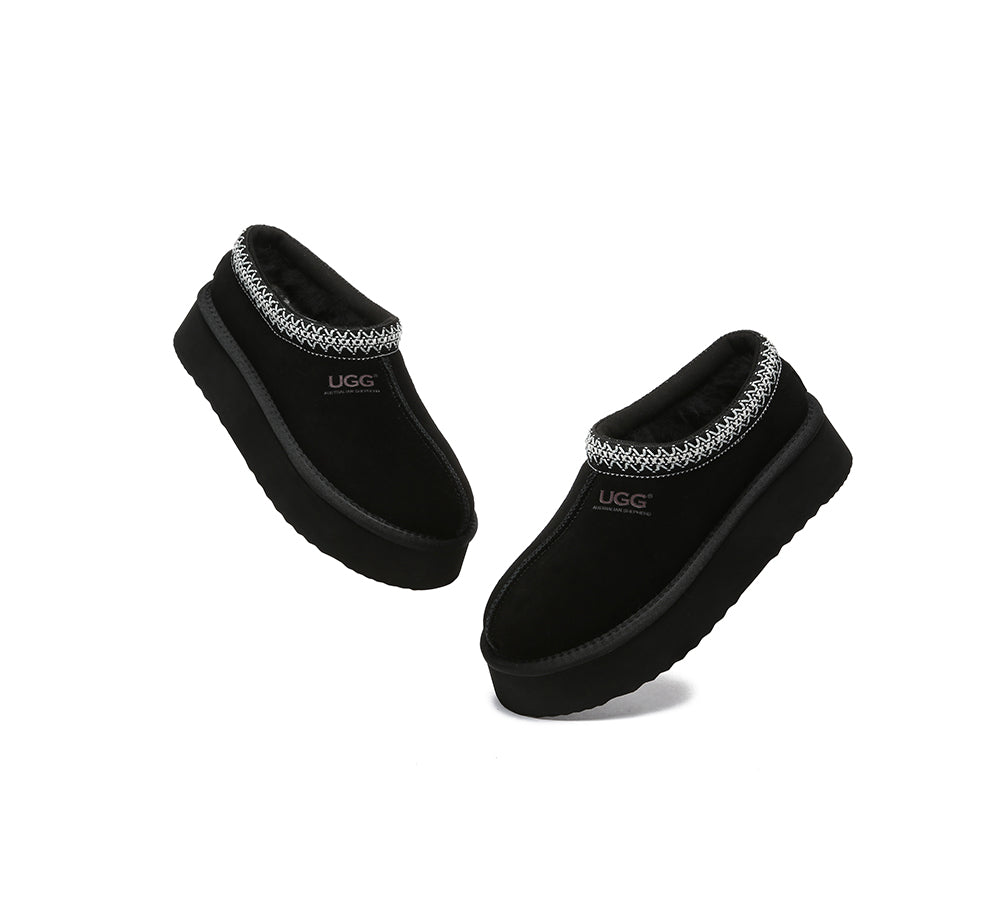 AUSTRALIAN SHEPHERD® UGG Slippers Sheepskin Wool Ankle Platform Tazzy Hippie - UGG EXPRESS