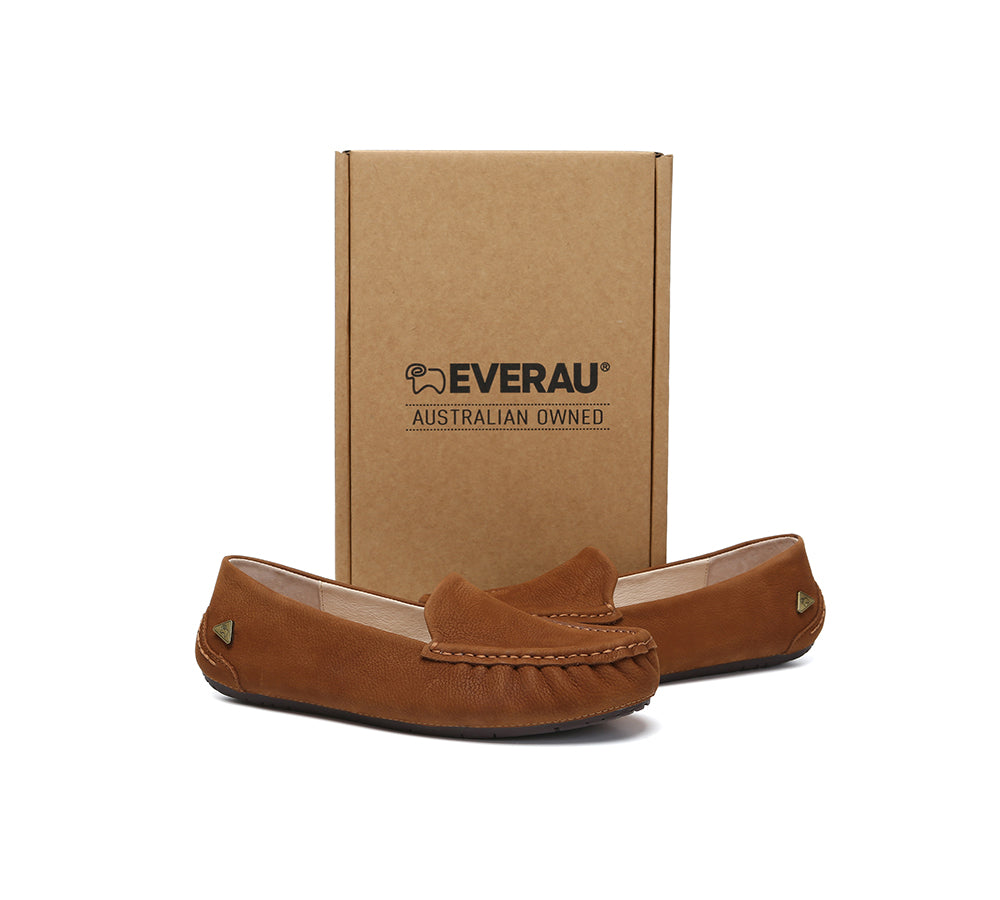 EVERAU® Women Suede Leather Moccasins Chic Soft Driving Loafers Morris EVERAU
