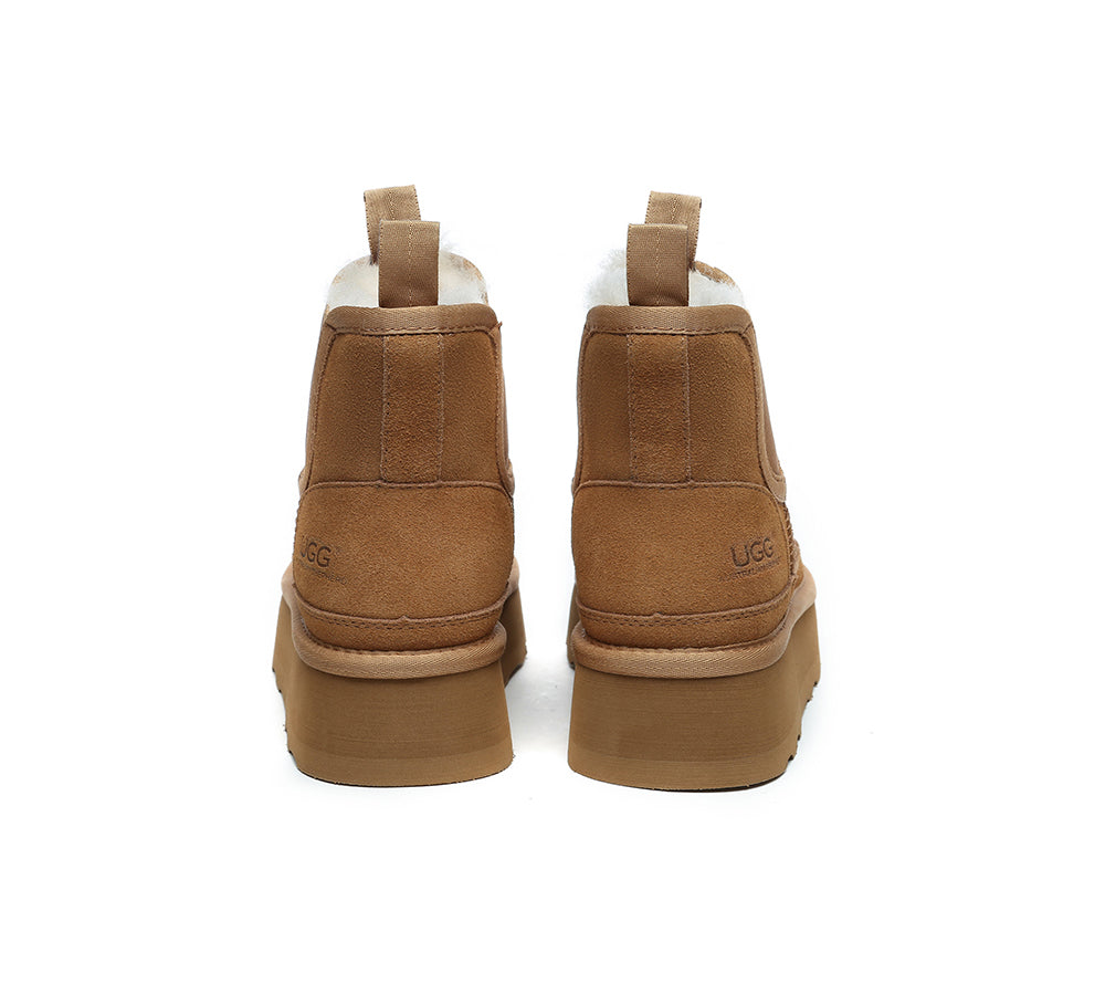 AUSTRALIAN SHEPHERD® UGG Boots Sheepskin Wool Elastic Band Platform Chelsie - UGG EXPRESS