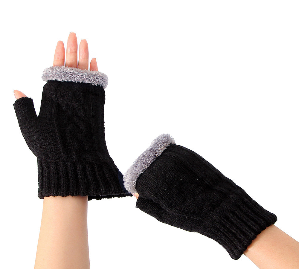 EVERAU® Fingerless Ultra Plush Knit Gloves EVERAU