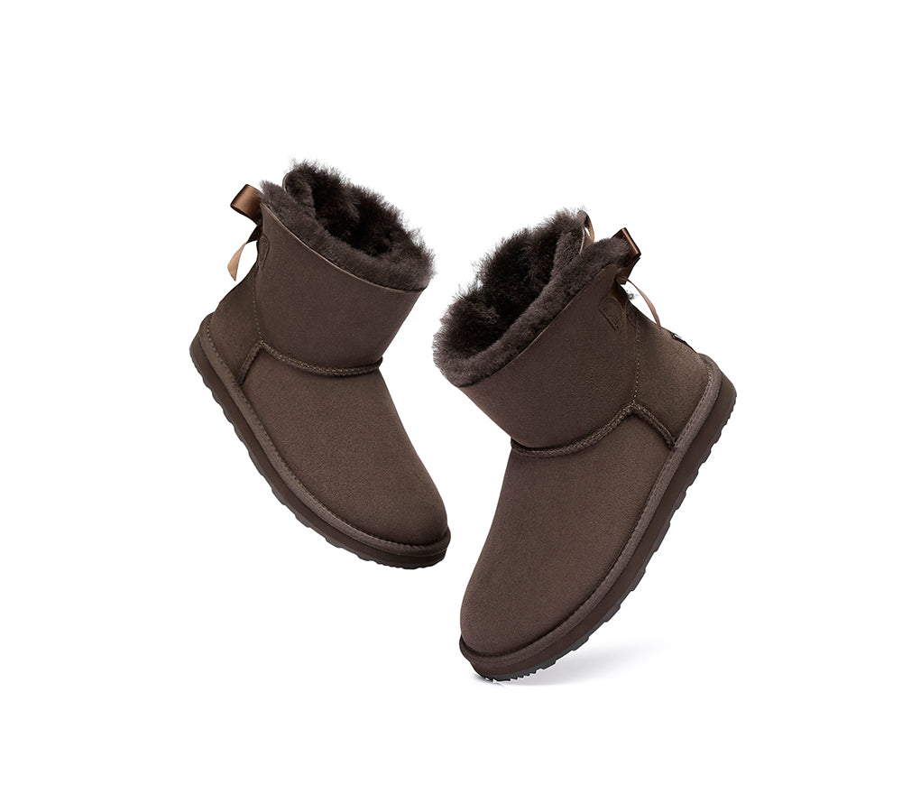 Urban UGG® UGG Boots Women Double faced Sheepskin Wool Mini Back Bow - UGG EXPRESS