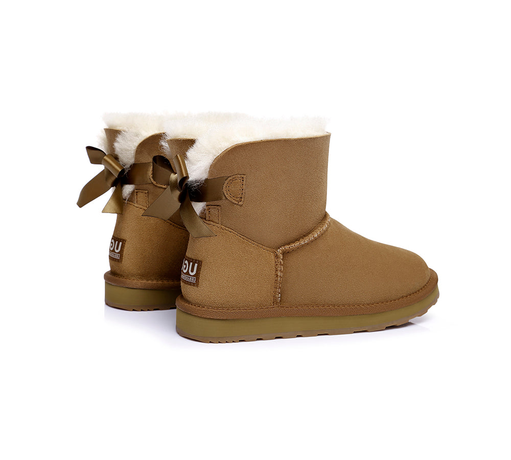 Urban UGG® UGG Boots Women Double faced Sheepskin Wool Mini Back Bow - UGG EXPRESS