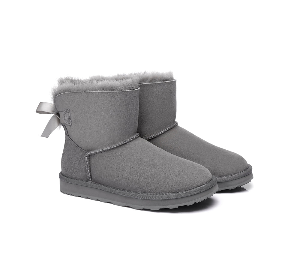 Urban UGG® UGG Boots Women Double faced Sheepskin Wool Mini Back Bow - UGG EXPRESS