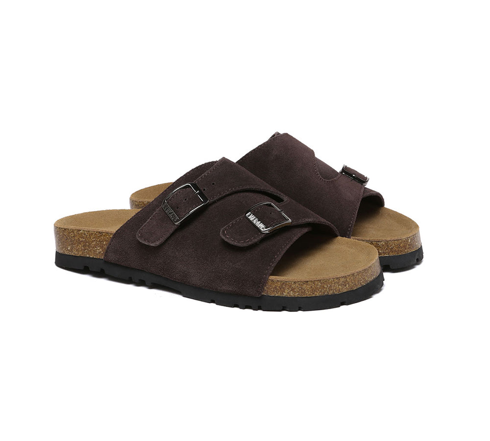 EVERAU?? Adjustable Strap Embossed Slip-on Summer Sandal Slides Alexis - UGG EXPRESS