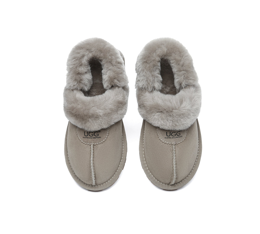 AUSTRALIAN SHEPHERD® 3-Way Style UGG Women Slippers Removable Wool Fluffy Strap Slingback Waffle UGG AUSTRALIAN SHEPHERD