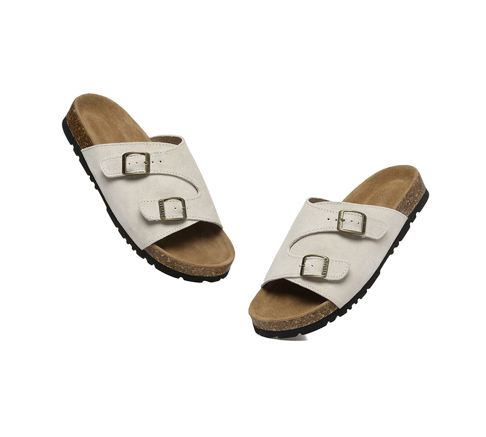 EVERAU?? Adjustable Strap Embossed Slip-on Summer Sandal Slides Alexis - UGG EXPRESS