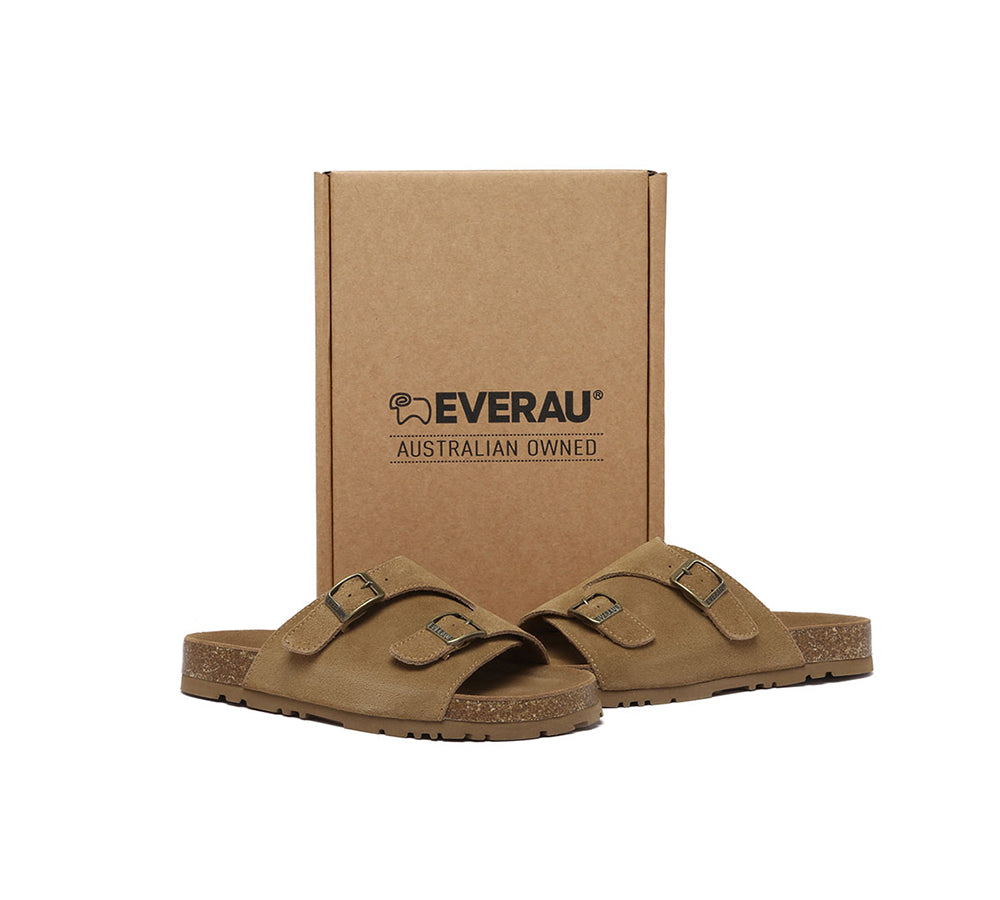 EVERAU?? Adjustable Strap Embossed Slip-on Summer Sandal Slides Alexis - UGG EXPRESS