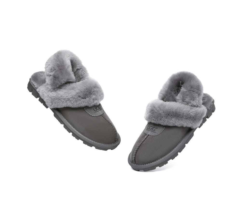 AUSTRALIAN SHEPHERD® 3-Way Style UGG Women Slippers Removable Wool Fluffy Strap Slingback Waffle UGG AUSTRALIAN SHEPHERD