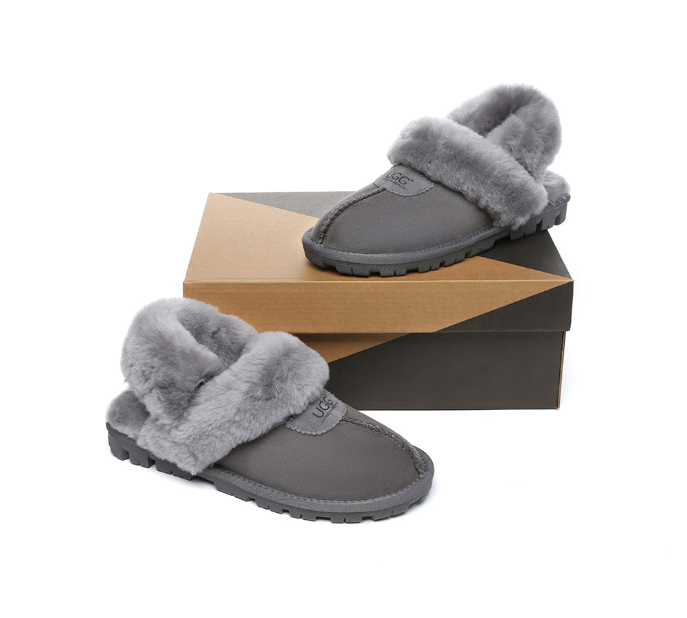 AUSTRALIAN SHEPHERD® 3-Way Style UGG Women Slippers Removable Wool Fluffy Strap Slingback Waffle UGG AUSTRALIAN SHEPHERD