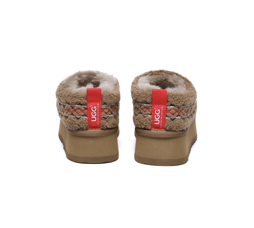 AUSTRALIAN SHEPHERD?? UGG Slippers Sheepskin Wool Plush Ankle Platform Madge - UGG EXPRESS