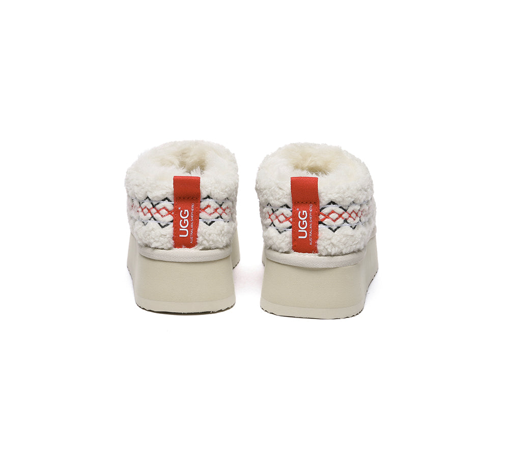 AUSTRALIAN SHEPHERD?? UGG Slippers Sheepskin Wool Plush Ankle Platform Madge - UGG EXPRESS