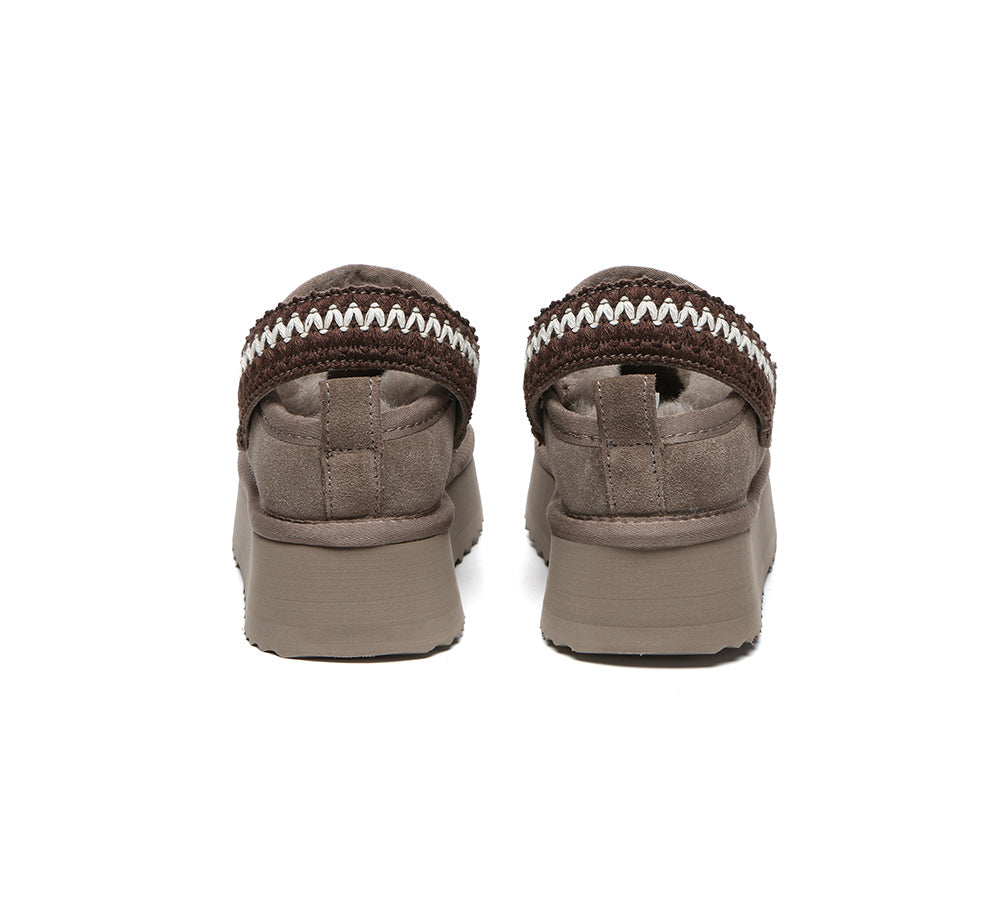 EVERAU® UGG Slippers Kintted Platform Maeve