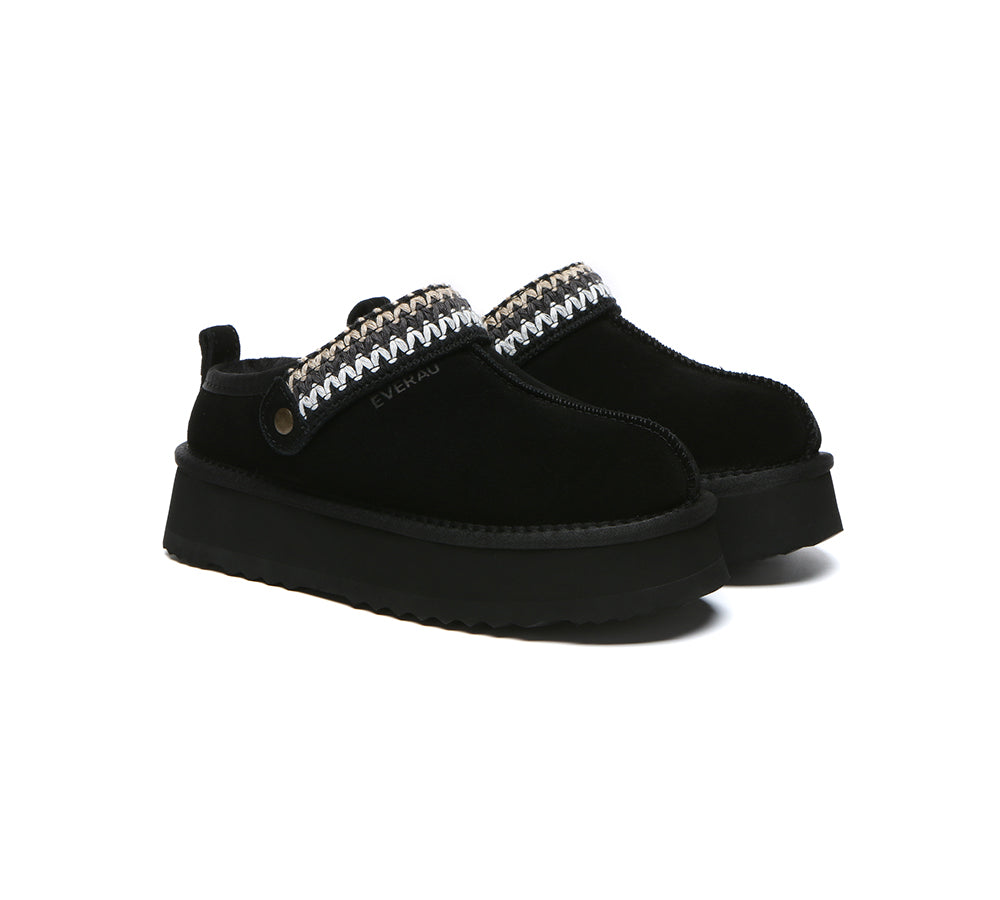 EVERAU® UGG Slippers Kintted Platform Maeve