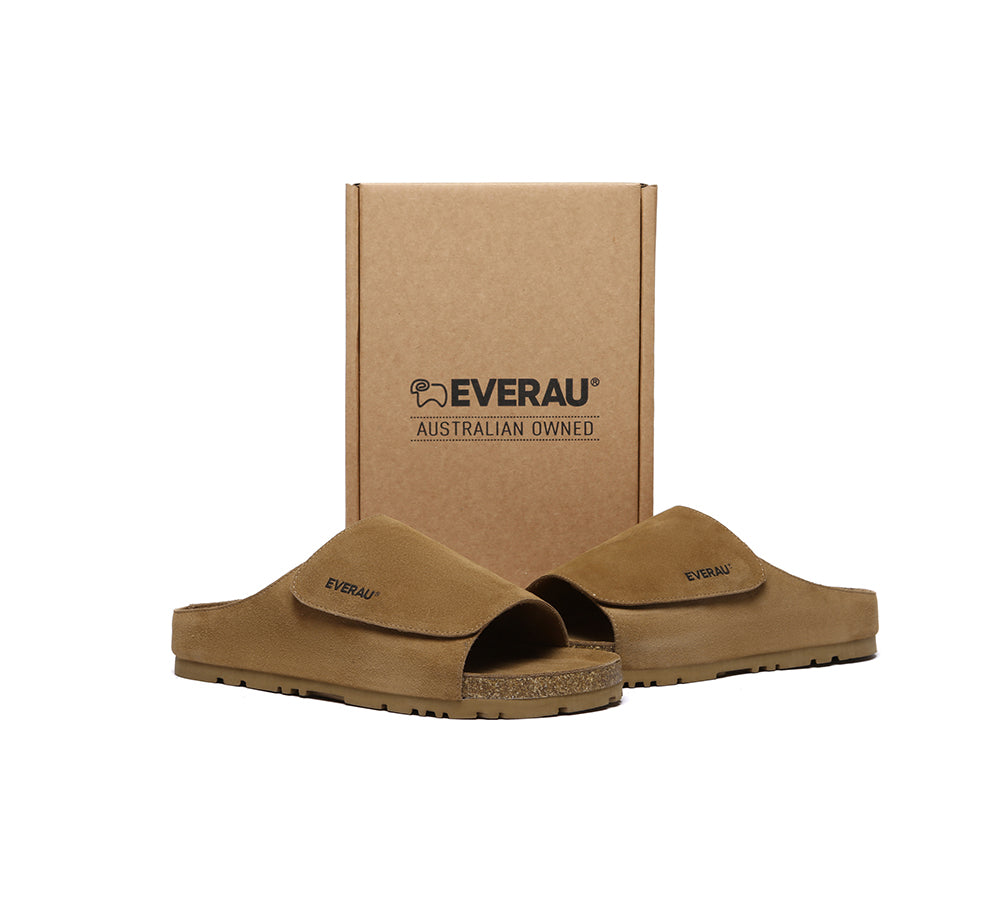 EVERAU?? Men Adjustable Embossed Slip-on Summer Slides Justice - UGG EXPRESS