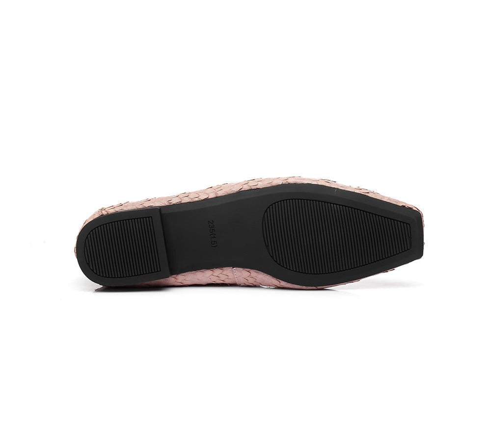 Flats - Square Toe Leather Ballet Flat Women Serena