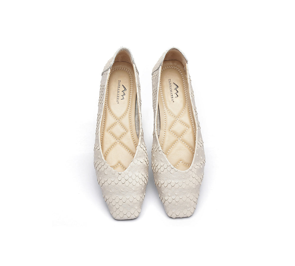 Flats - Square Toe Leather Ballet Flat Women Serena