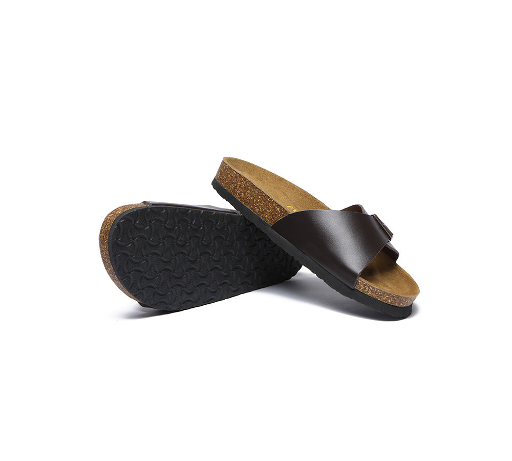 Slides - EVERAU?? Leather Adjustable Embossed Summer Beach Charms Walk Sandal Slides