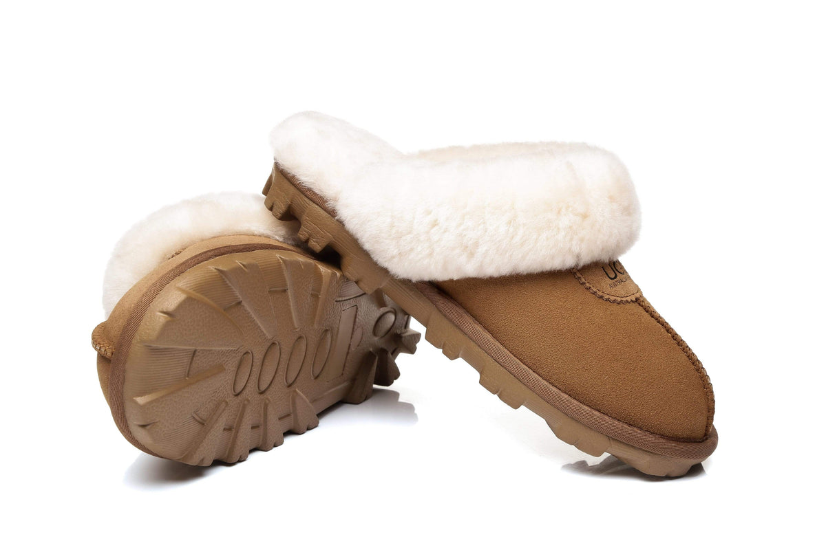UGG Slippers - AS UGG Slippers Waffle Unisex Scuff Double Face Sheepskin