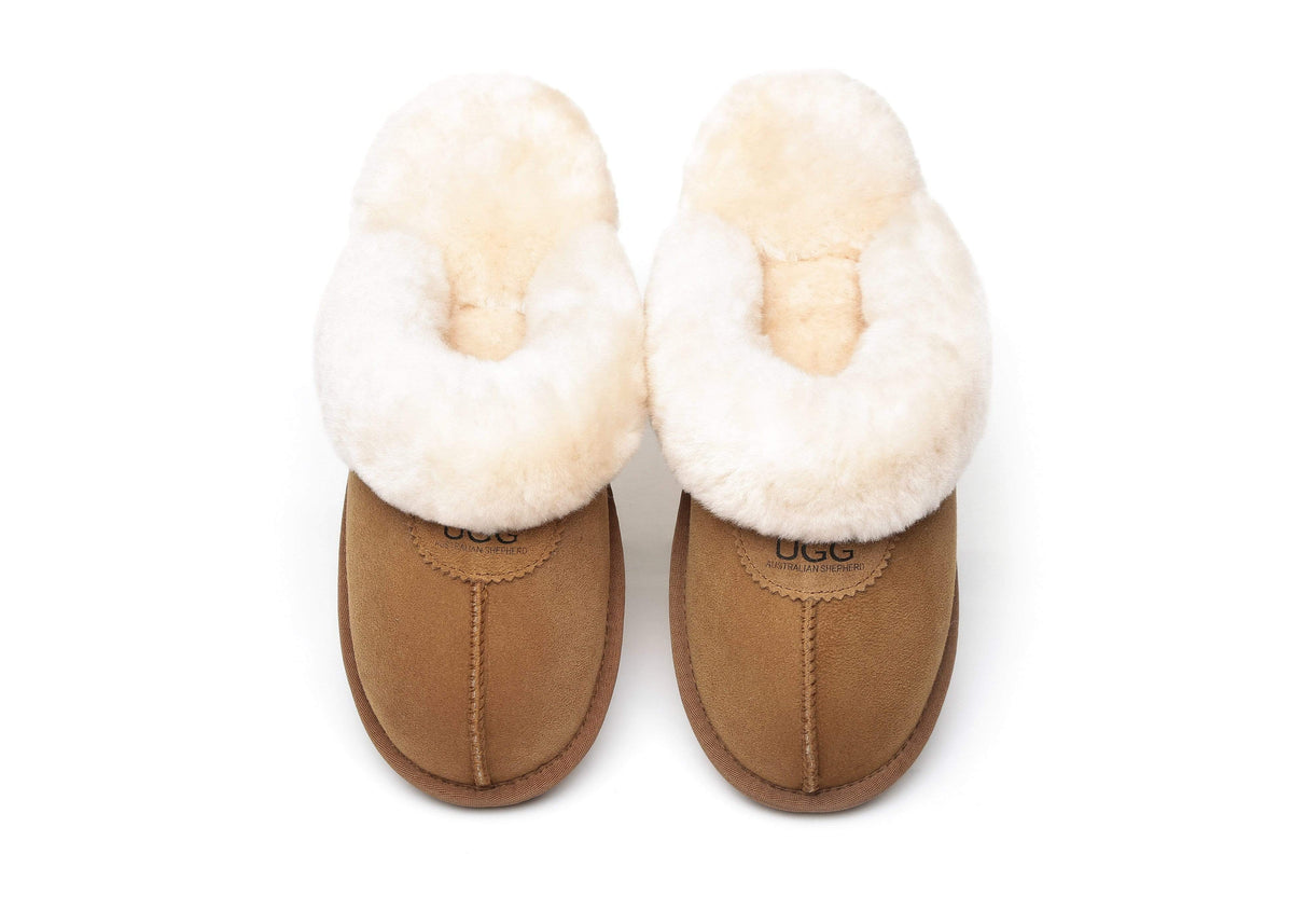 UGG Slippers - AS UGG Slippers Waffle Unisex Scuff Double Face Sheepskin