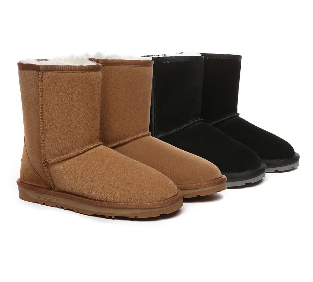 UGG Boots - EVERAU?? UGG Sheepskin Wool Mid Calf Boots Short Classic Suede