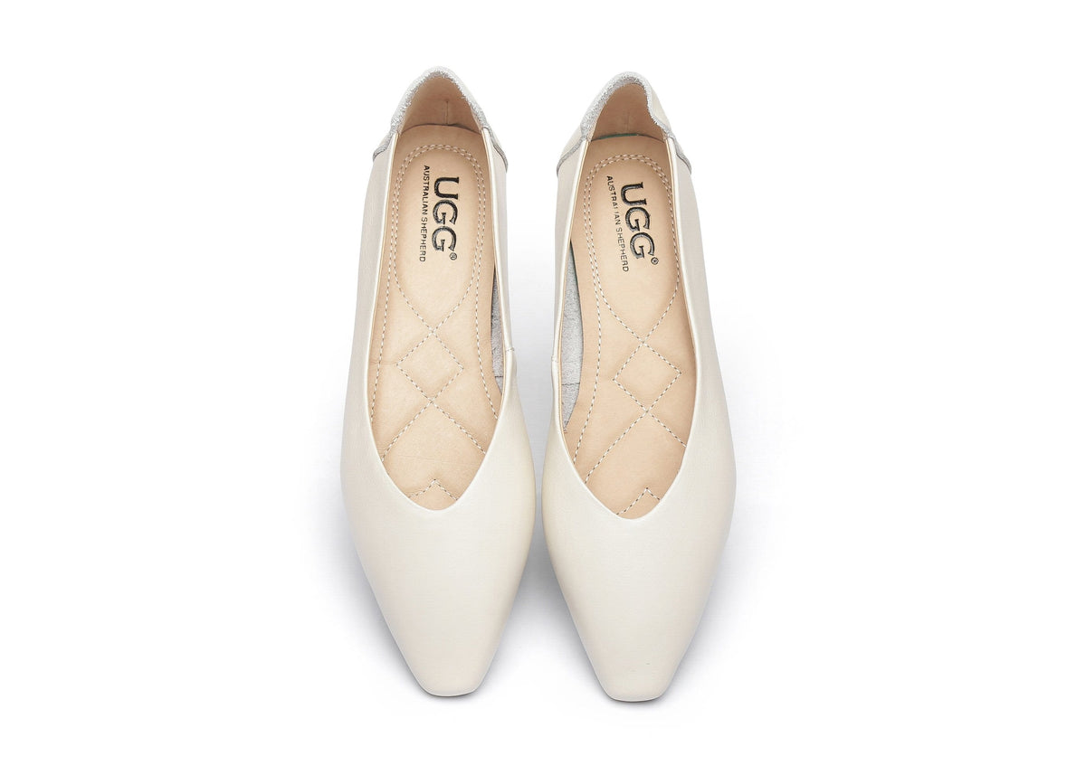 UGG Boots - Everly Leather Pointed Toe Ballet Flats