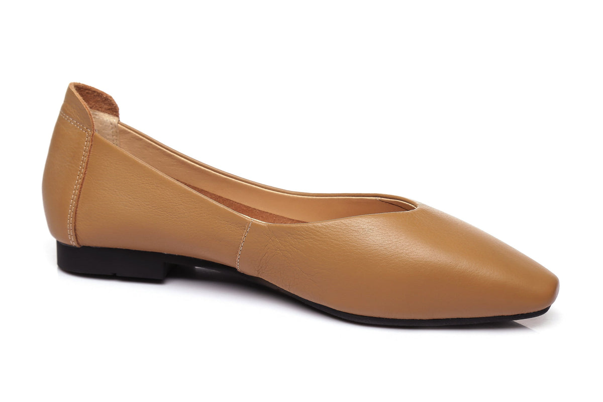 UGG Boots - Everly Leather Pointed Toe Ballet Flats