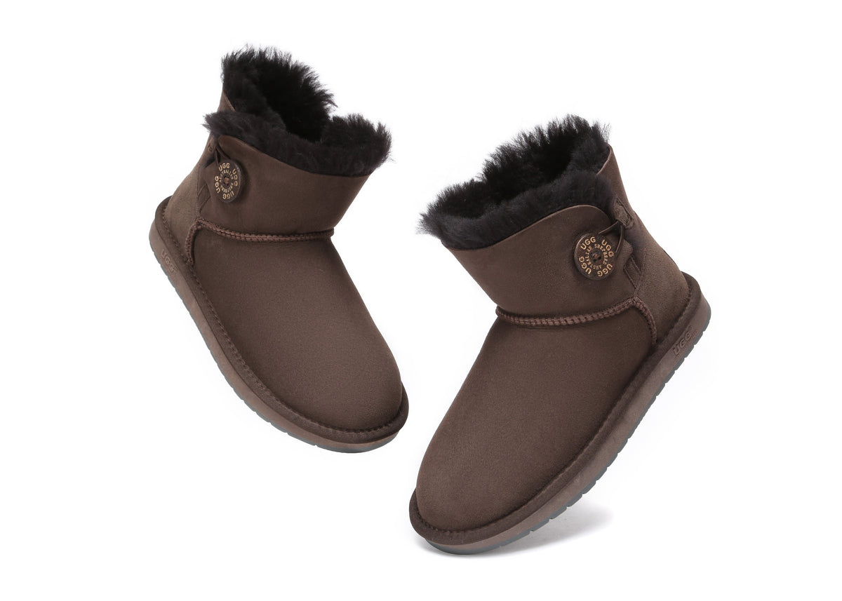 UGG Boots - UGG Boots Australia Premium Double Face Sheepskin Mini Button Boots