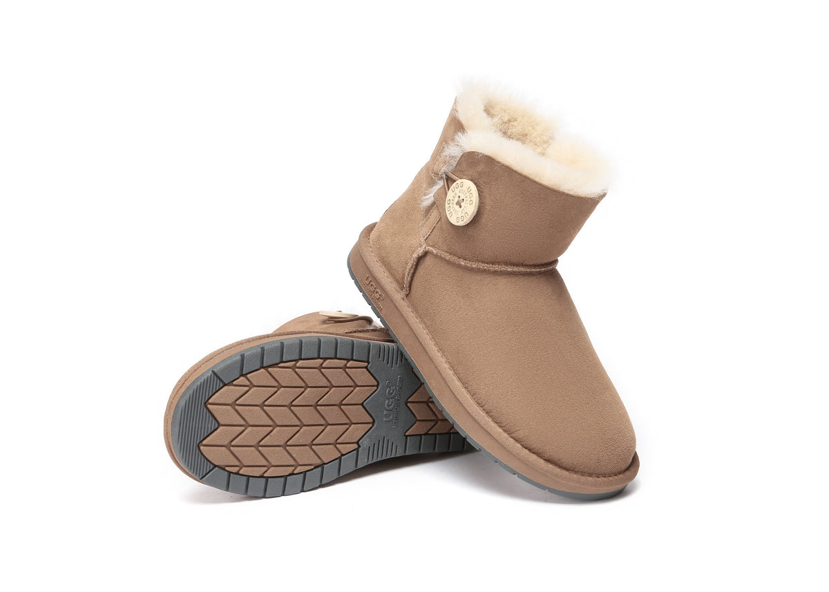 UGG Boots - UGG Boots Australia Premium Double Face Sheepskin Mini Button Boots