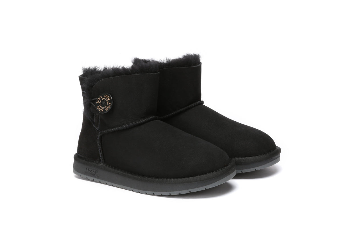 UGG Boots - UGG Boots Australia Premium Double Face Sheepskin Mini Button Boots