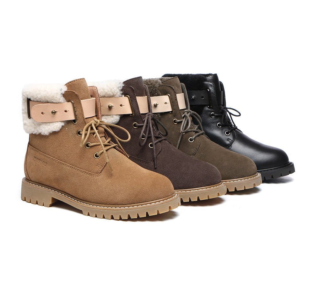 UGG Boots Women Sheepskin Wool Suede Hiking Boots Martin Uggoutlet