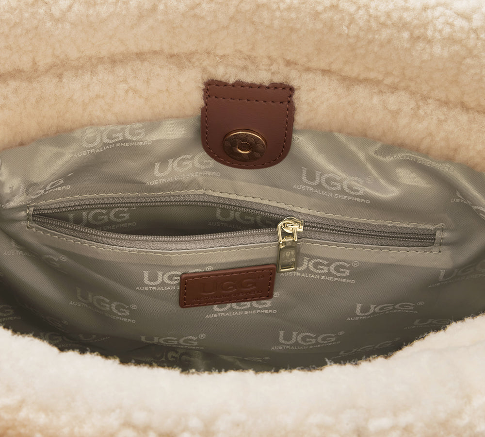 Women Suede Shearling Over Shoulder Tote Bag Diana – Ever UGG Outlet