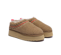 EVERAU® UGG Slippers Sheepskin Wool Plush Ankle Platform Madge - UGG EXPRESS