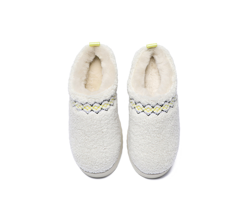 EVERAU® UGG Slippers Sheepskin Wool Teddy Plush Ankle Platform Boots Madge - UGG Slippers - Sand - AU Ladies 10 / AU Men 8 / EU 41 - Uggoutlet