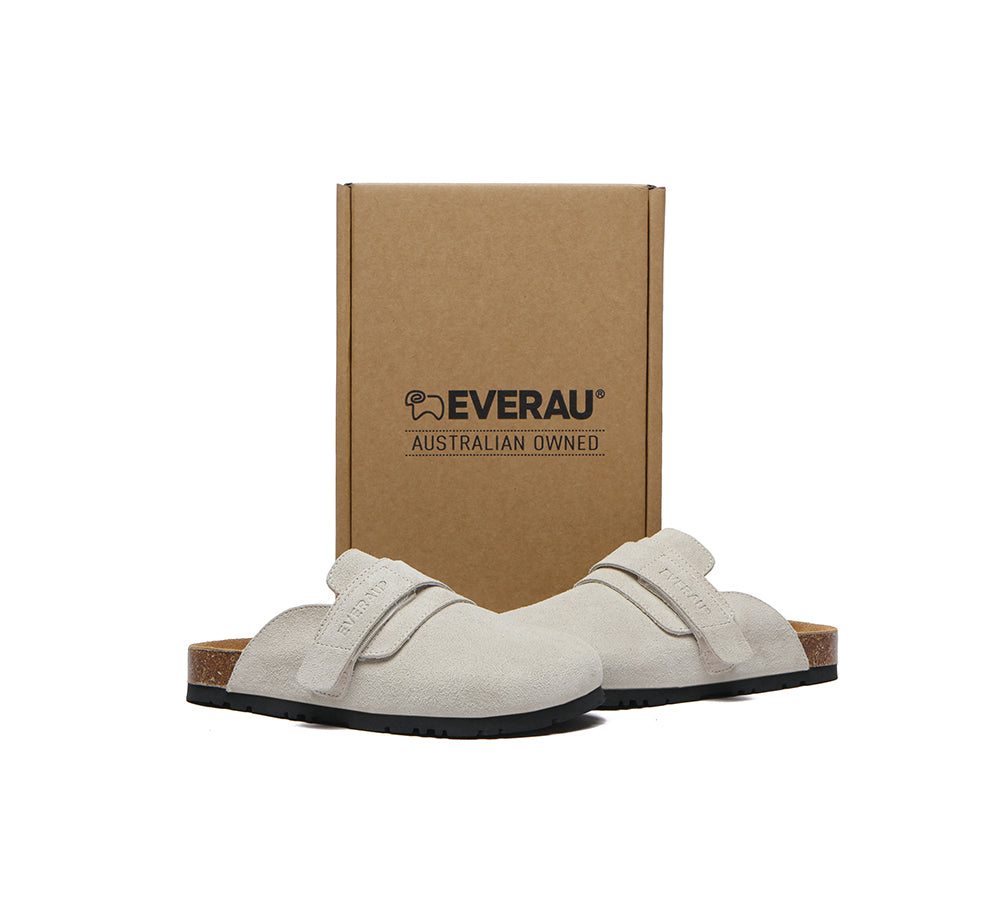 EVERAU® Double Adjustable Strap Embossed Slip-on Summer Flat Clog Slides Skyler - UGG EXPRESS