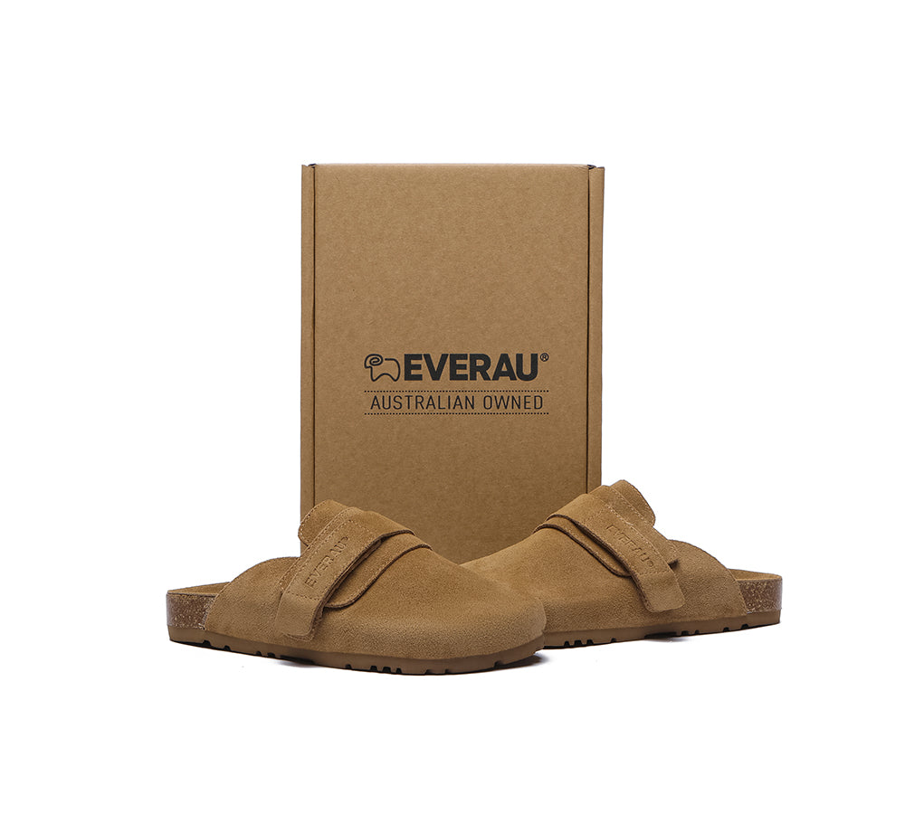 EVERAU® Double Adjustable Strap Embossed Slip-on Summer Flat Clog Slides Skyler - UGG EXPRESS